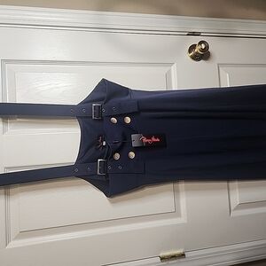 Navy Blue PennyMade Dress with Buckle Straps